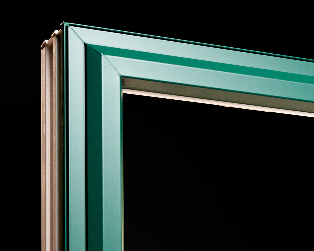 Detail image of painted PVC window